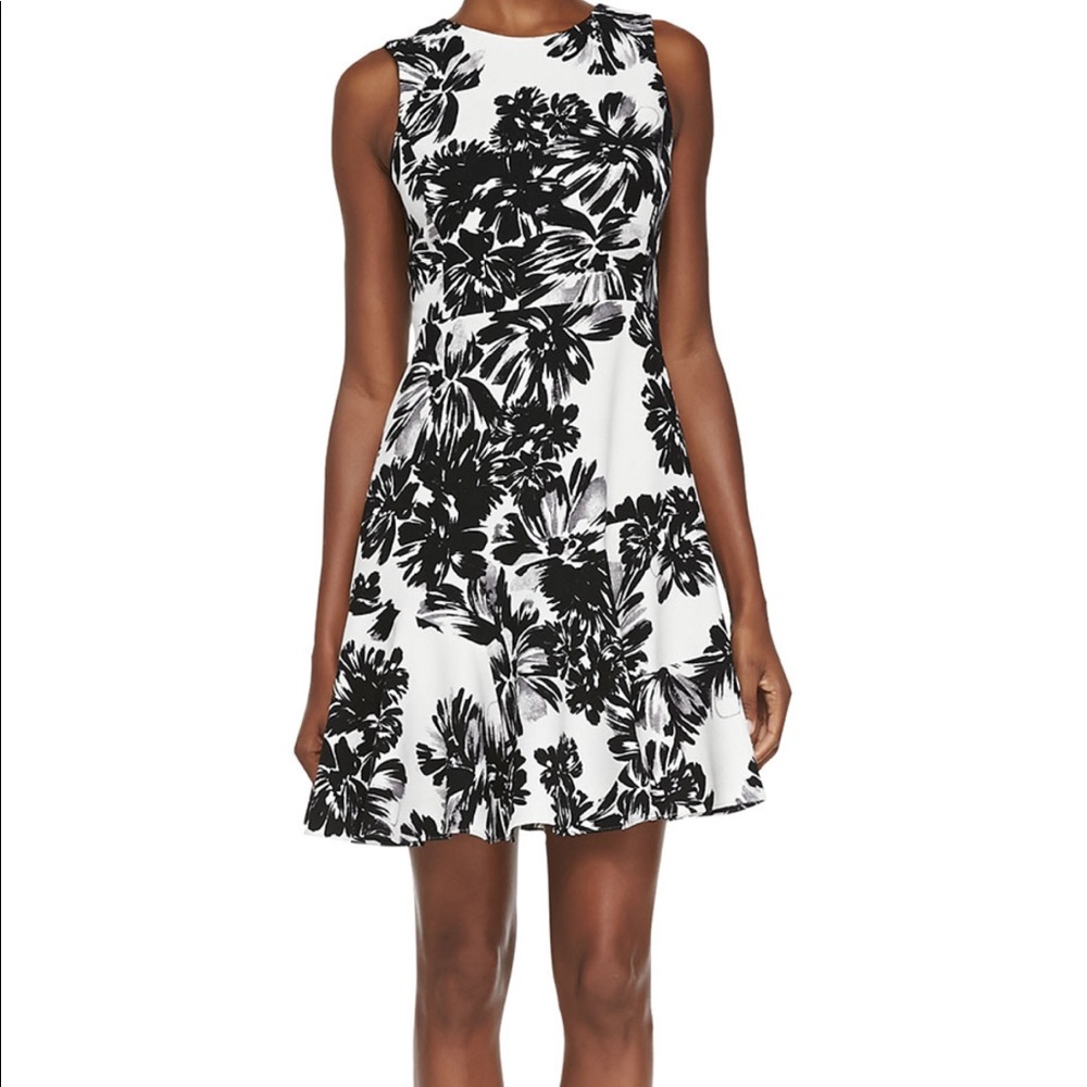 Rebecca Taylor Splashed Flowers Flippy Dress